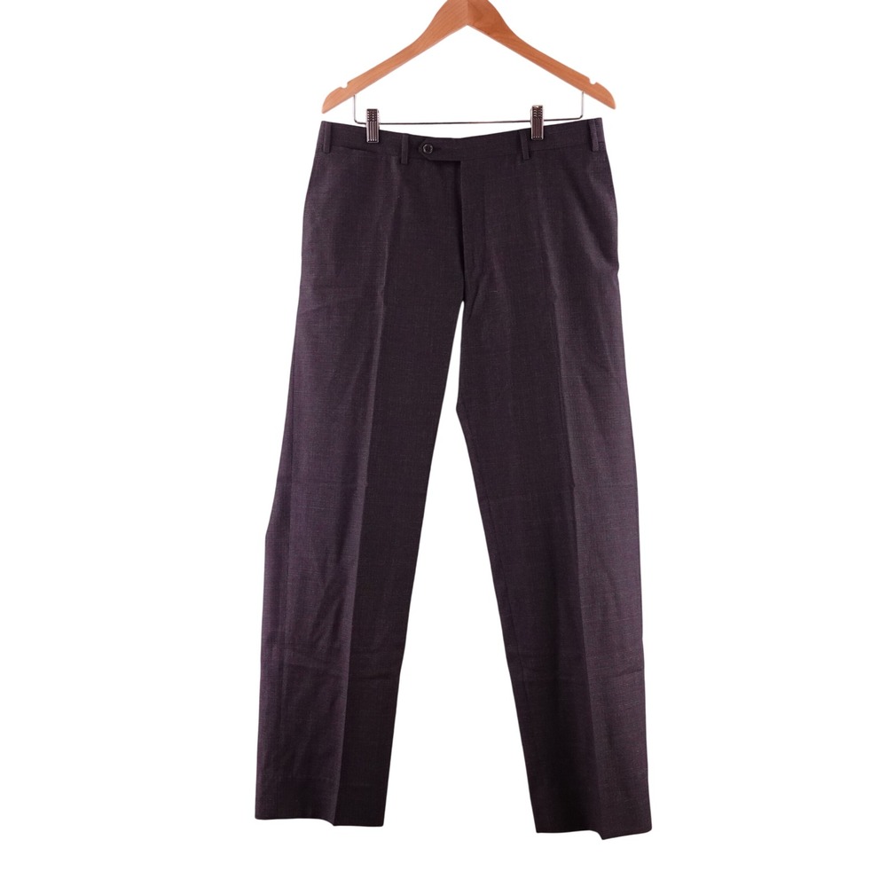 Canali Mens  Size 36/52 Wool Dress Pants Charcoal Grey Straight Leg Trousers